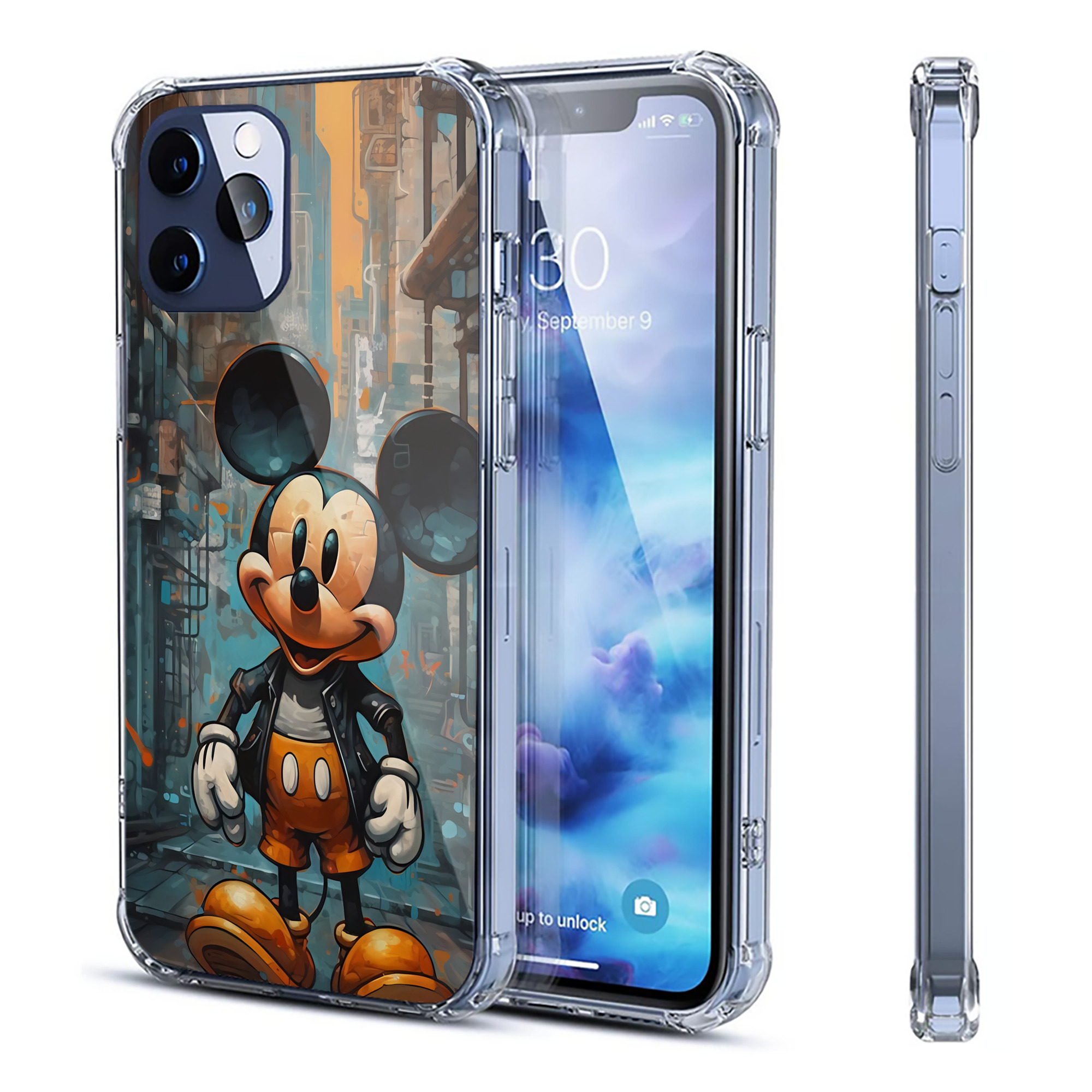 ミッキーマウス Mickey Mouse 【iPhone 12シリーズ対応】透明スマホケース（クリアソフトケース）